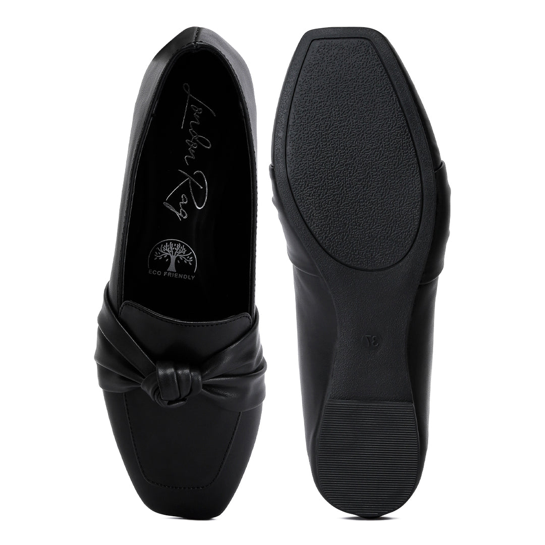 recycled faux leather flat loafers#color_black