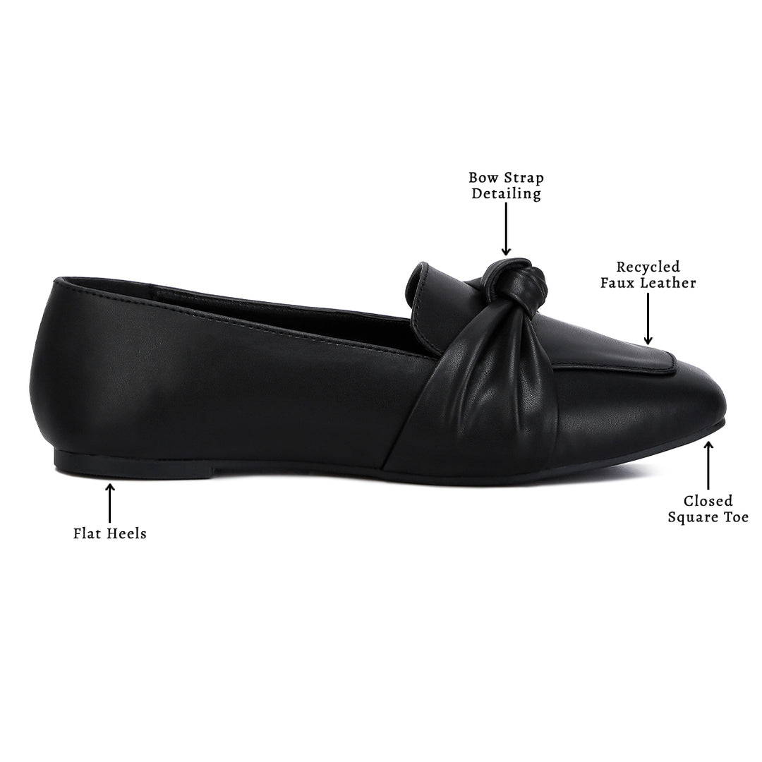 recycled faux leather flat loafers#color_black