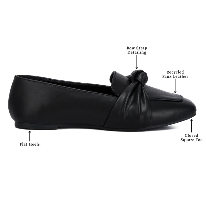 recycled faux leather flat loafers#color_black