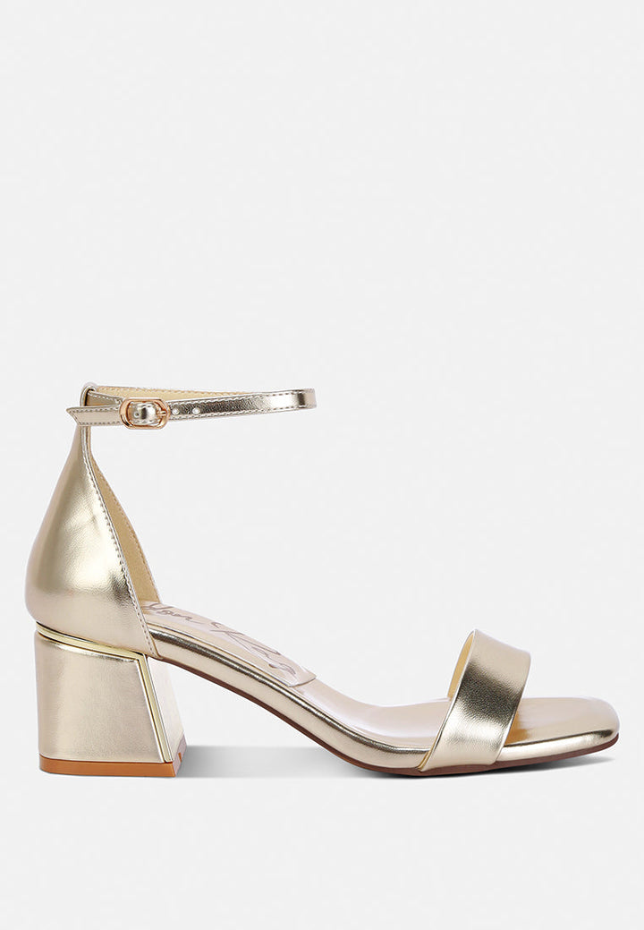 women metallic block heels#color_gold