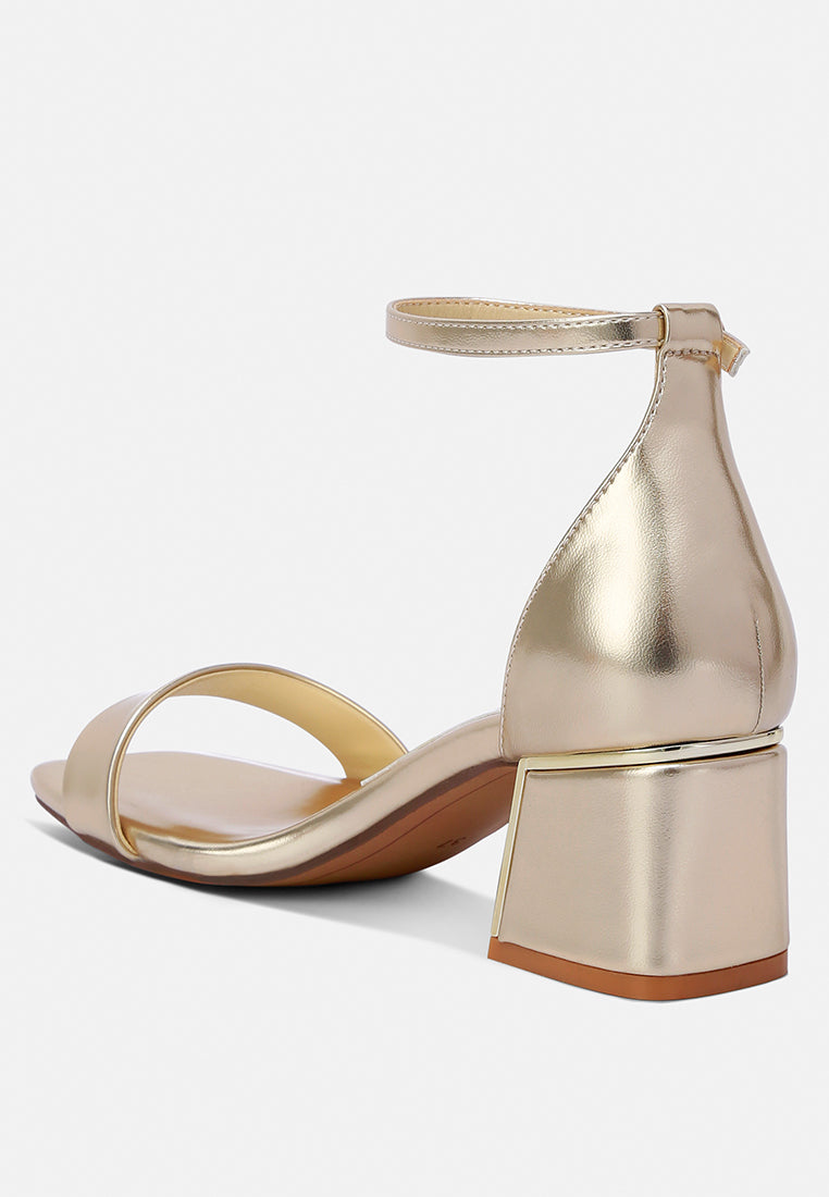 women metallic block heels#color_gold