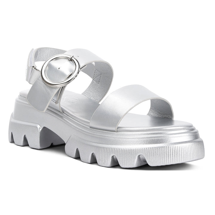 metallic chunky sandals#color_silver