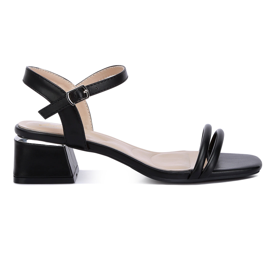 ankle strap low block heels#color_black