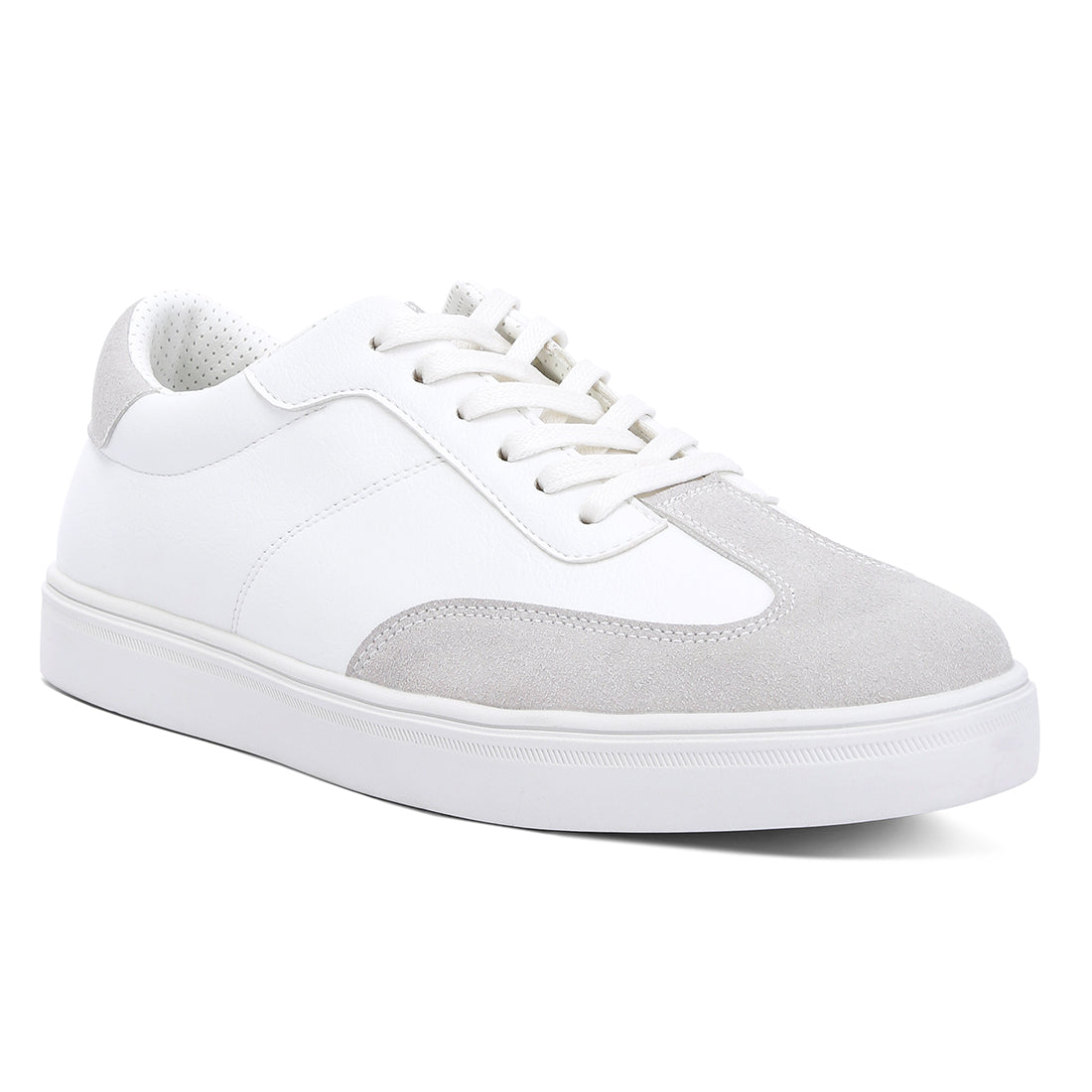 panelling detailed lace-up sneakers#color_white