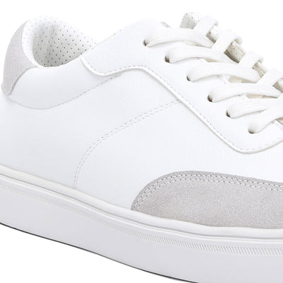 panelling detailed lace-up sneakers#color_white