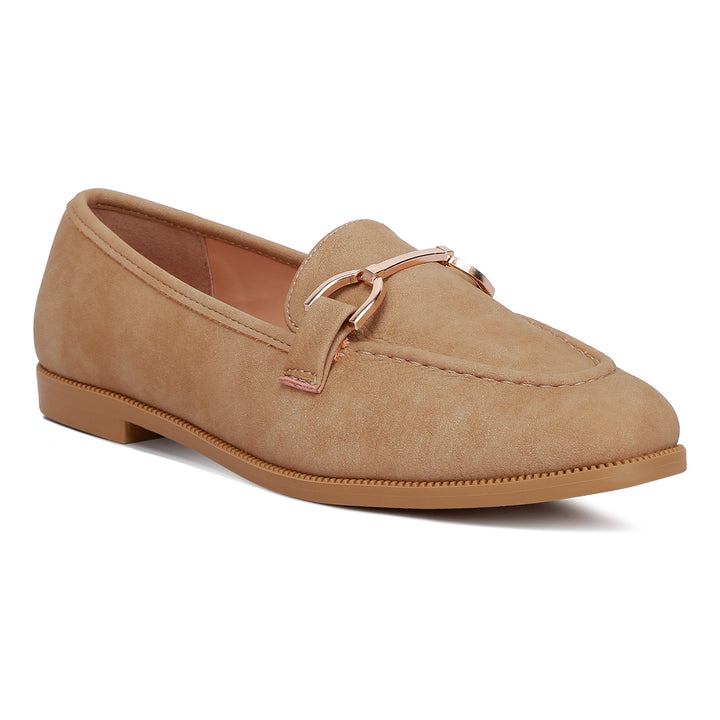 horsebit flat loafers#color_beige