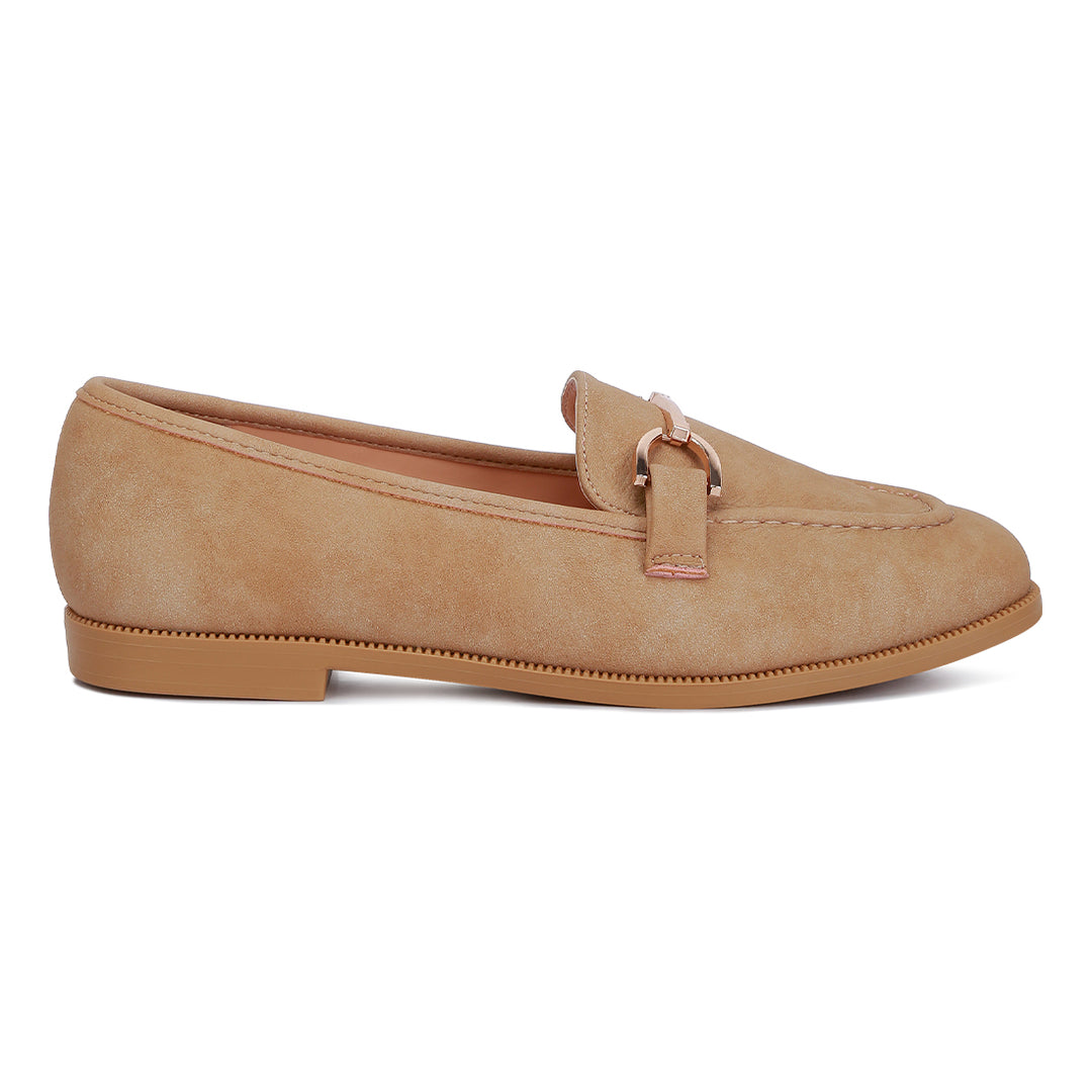 horsebit flat loafers#color_beige