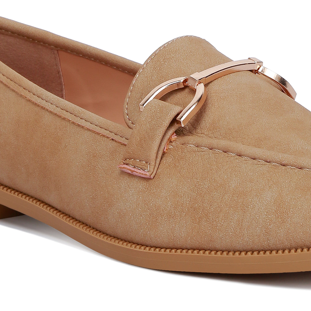 horsebit flat loafers#color_beige