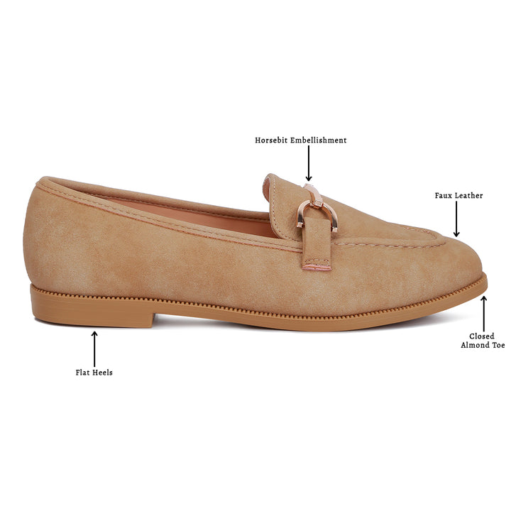 horsebit flat loafers#color_beige