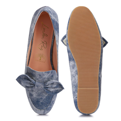 bow embellished loafers#color_blue