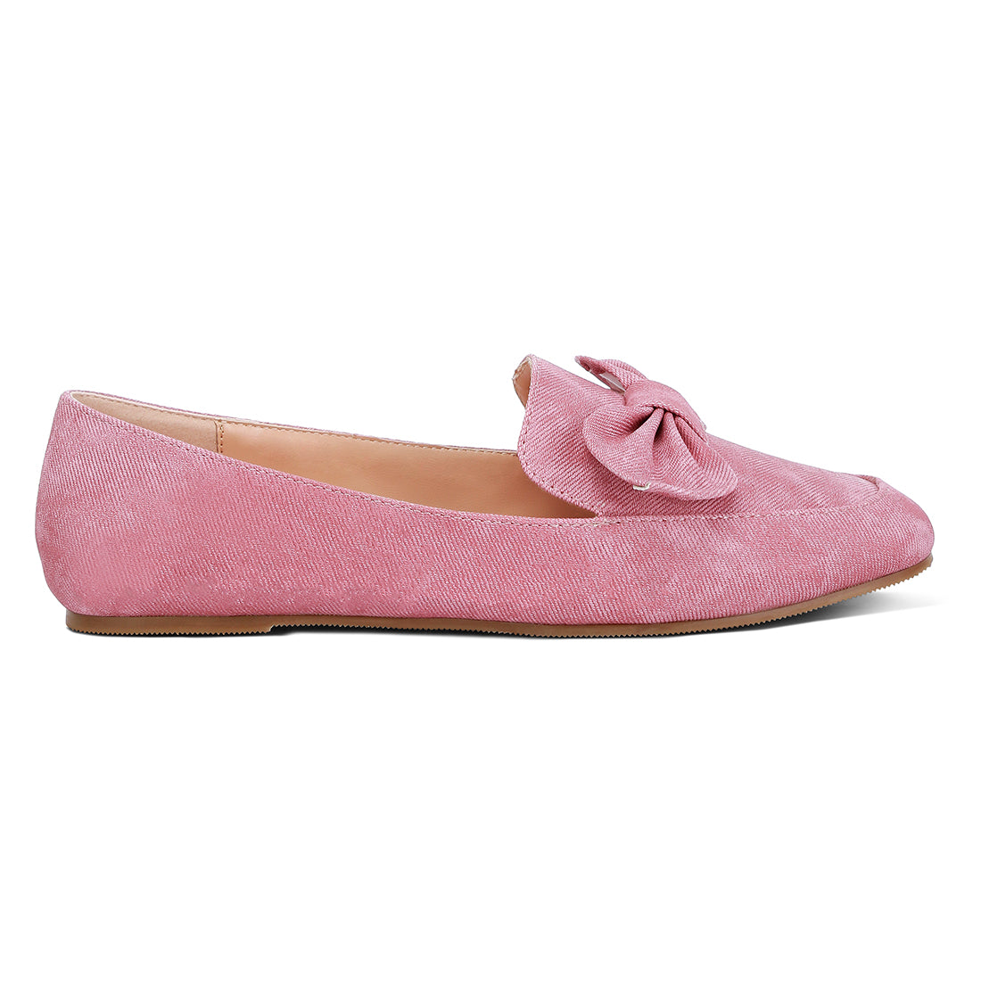 bow embellished loafers#color_pink