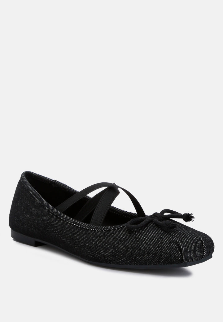 women criss cross strap ballet flats#color_black