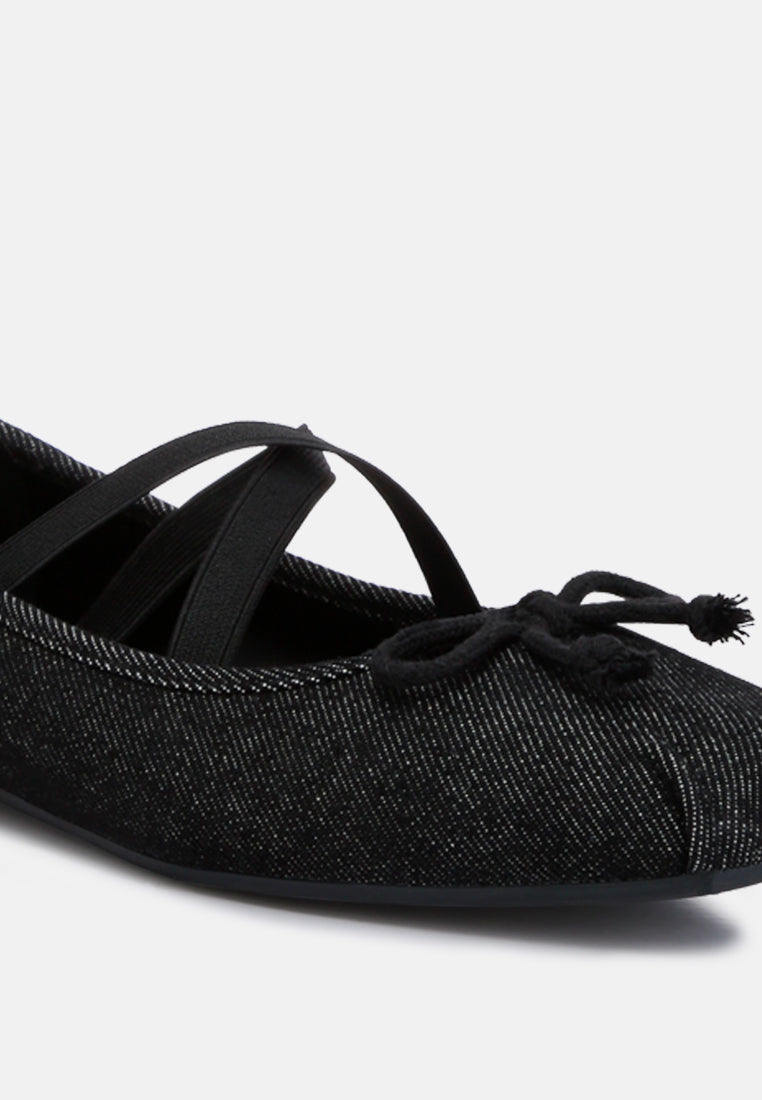 women criss cross strap ballet flats#color_black