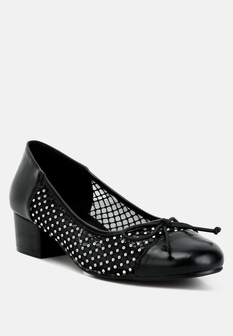 women mesh ballerina pumps#color_black