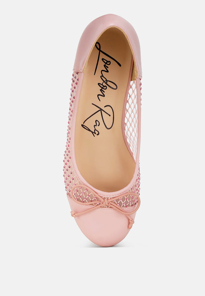 women mesh ballerina pumps#color_pink
