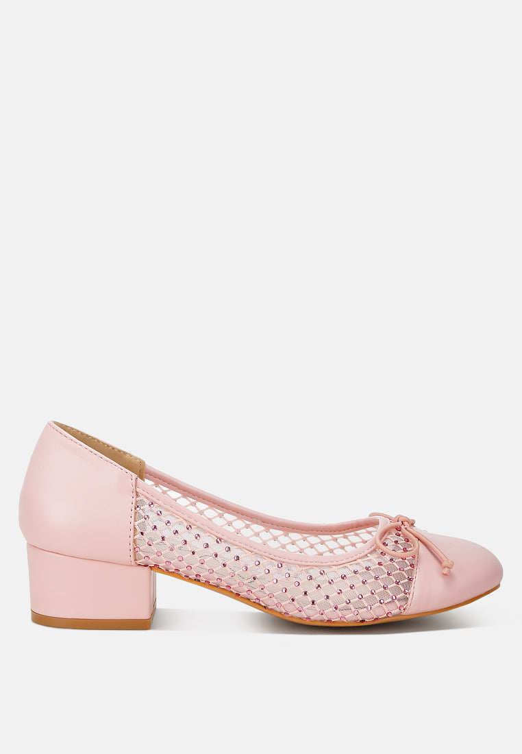 women mesh ballerina pumps#color_pink