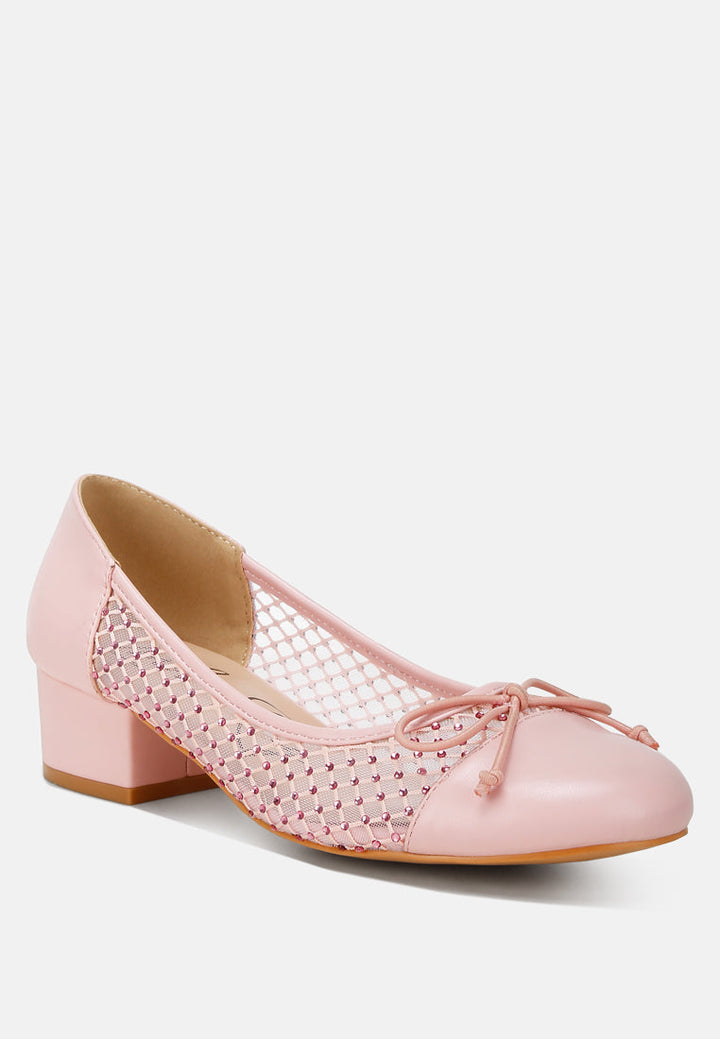 women mesh ballerina pumps#color_pink