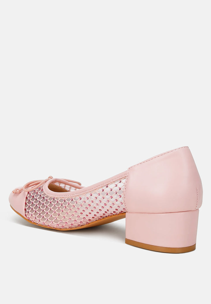 women mesh ballerina pumps#color_pink