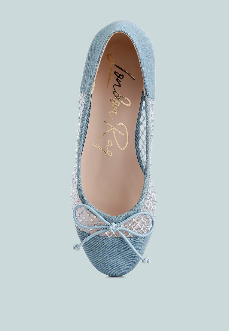 Women Mesh Denim Pumps