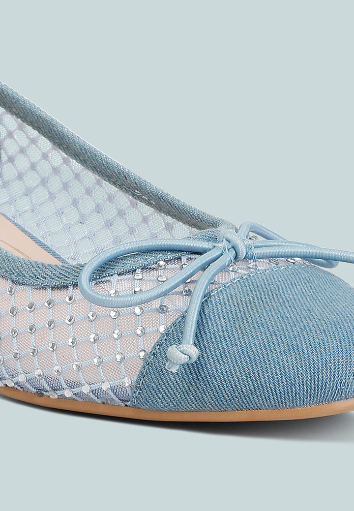 Women Mesh Denim Pumps