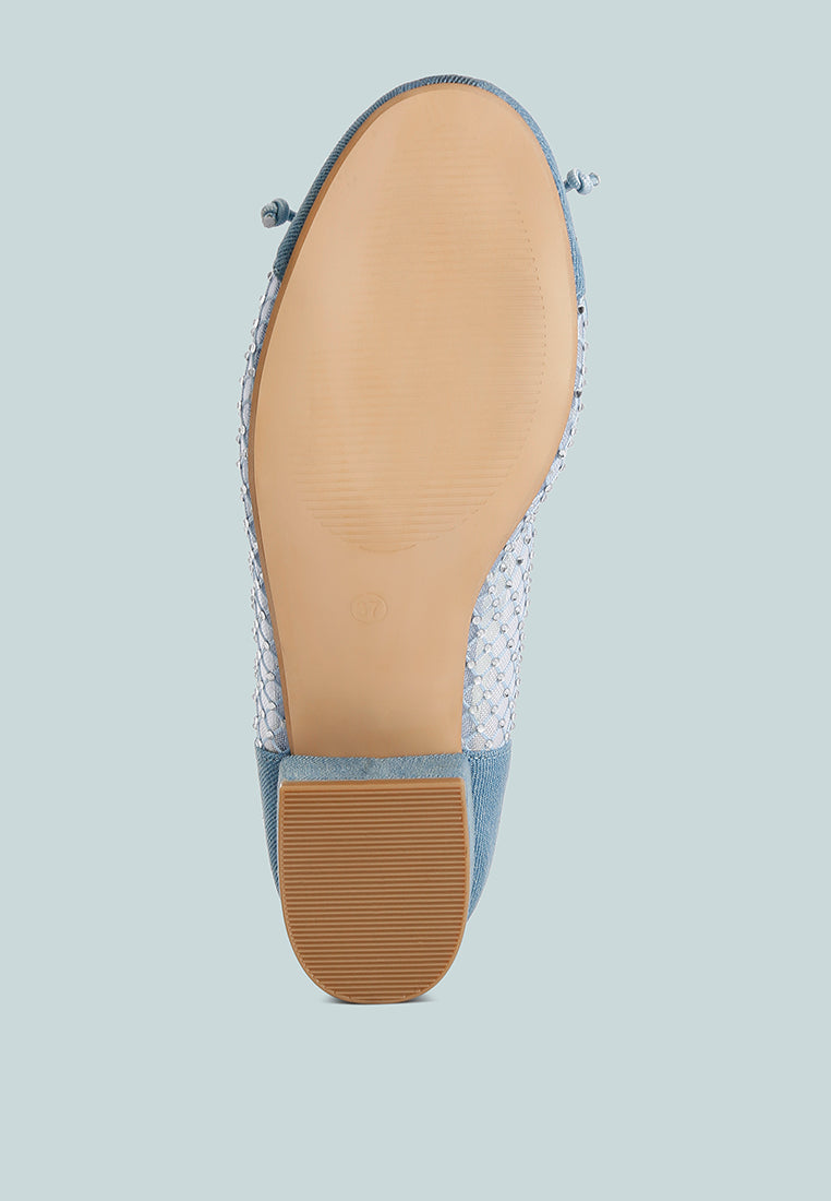 Women Mesh Denim Pumps