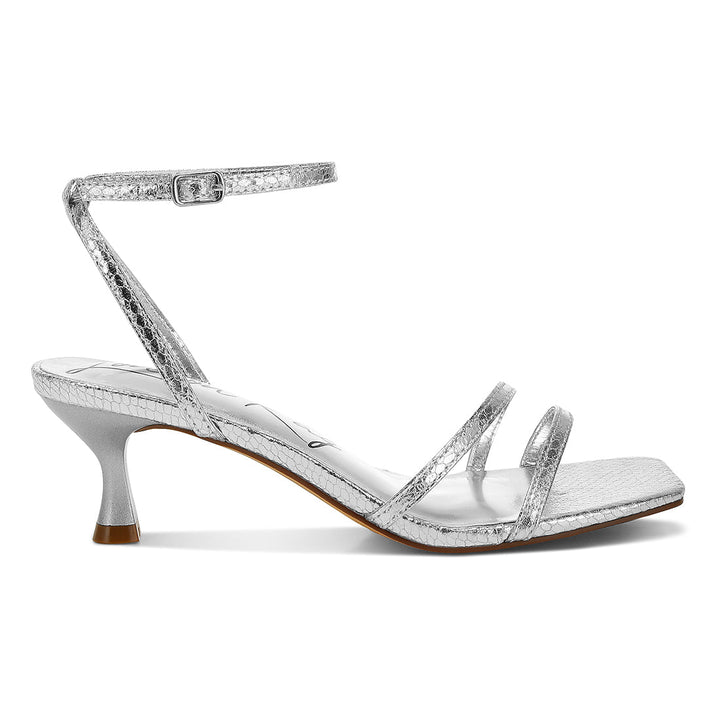 faux leather strappy sandals#color_silver