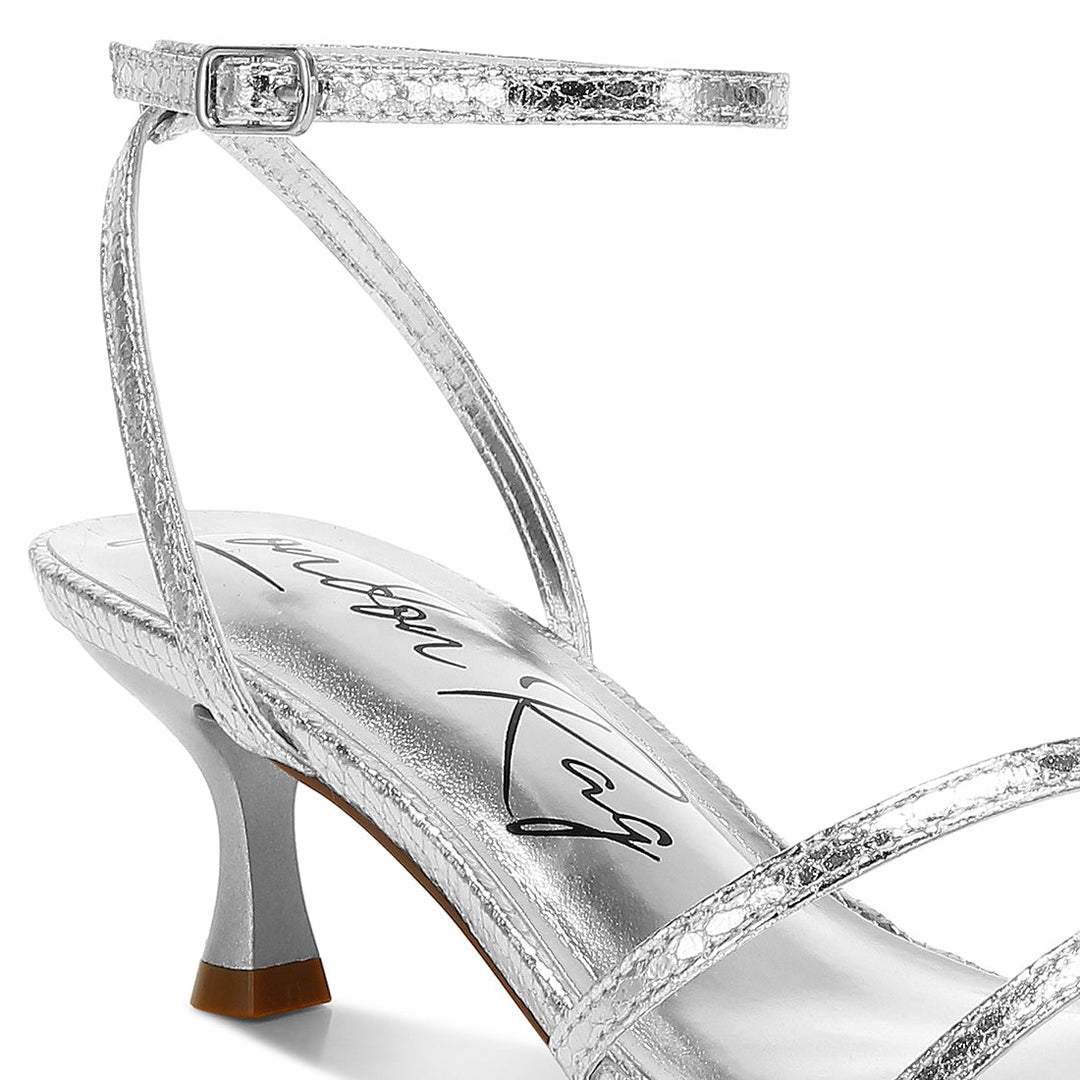 faux leather strappy sandals#color_silver