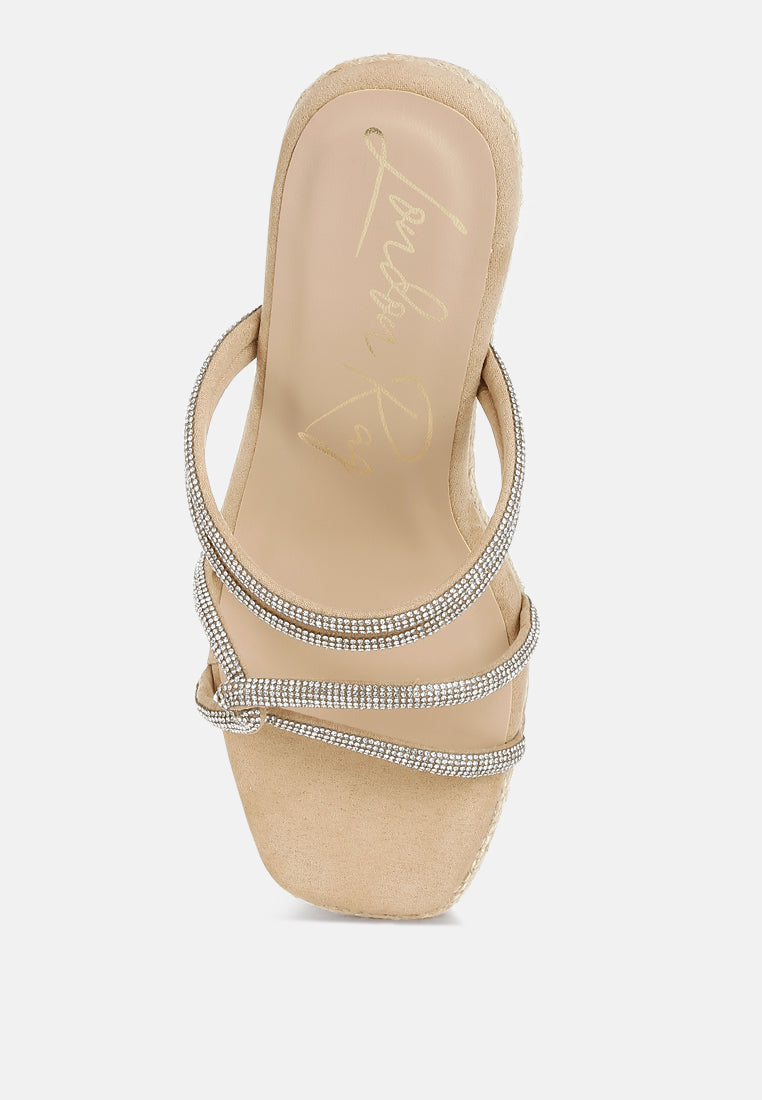 Women Rhinestones Embellished Espadrilles