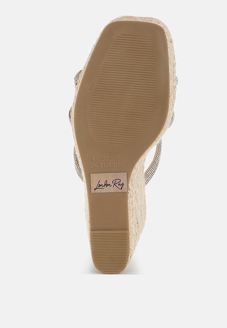 Women Rhinestones Embellished Espadrilles