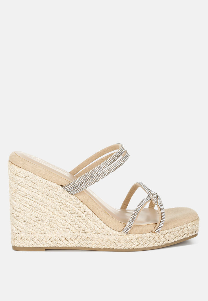 Women Rhinestones Embellished Espadrilles