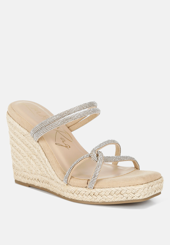 Women Rhinestones Embellished Espadrilles