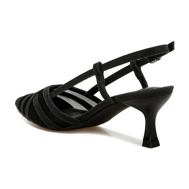 slingback kitten heel sandals#color_black