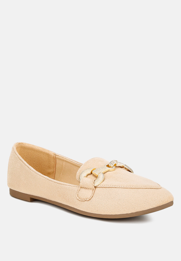 women horsebit detail flexible loafers#color_beige