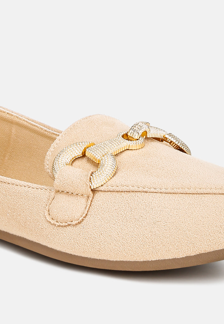 women horsebit detail flexible loafers#color_beige