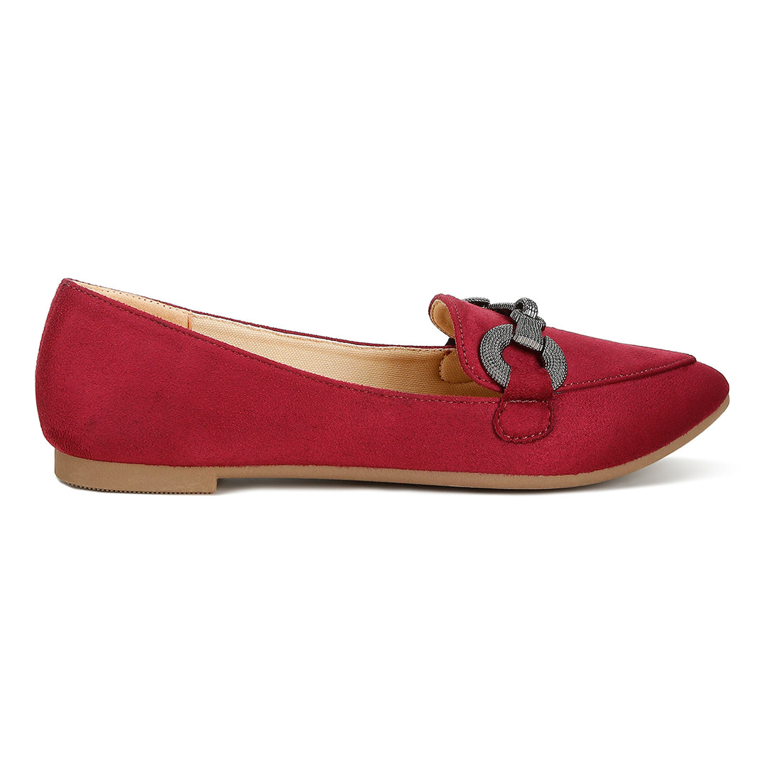 horsebit detail flexible loafers#color_burgundy