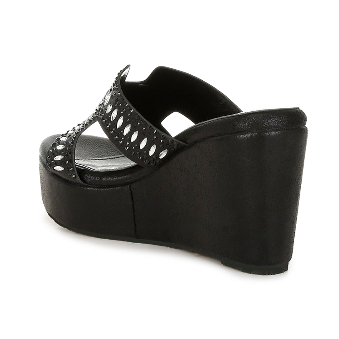 diamante & rhinestone detail cut-out sandals#color_black