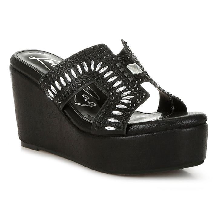 diamante & rhinestone detail cut-out sandals#color_black