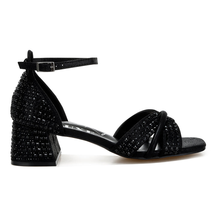 low block heel rhinestone sandals
#color_black