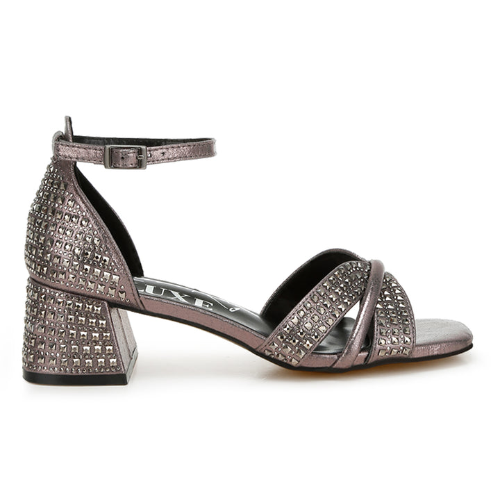 low block heel rhinestone sandals
#color_pewter