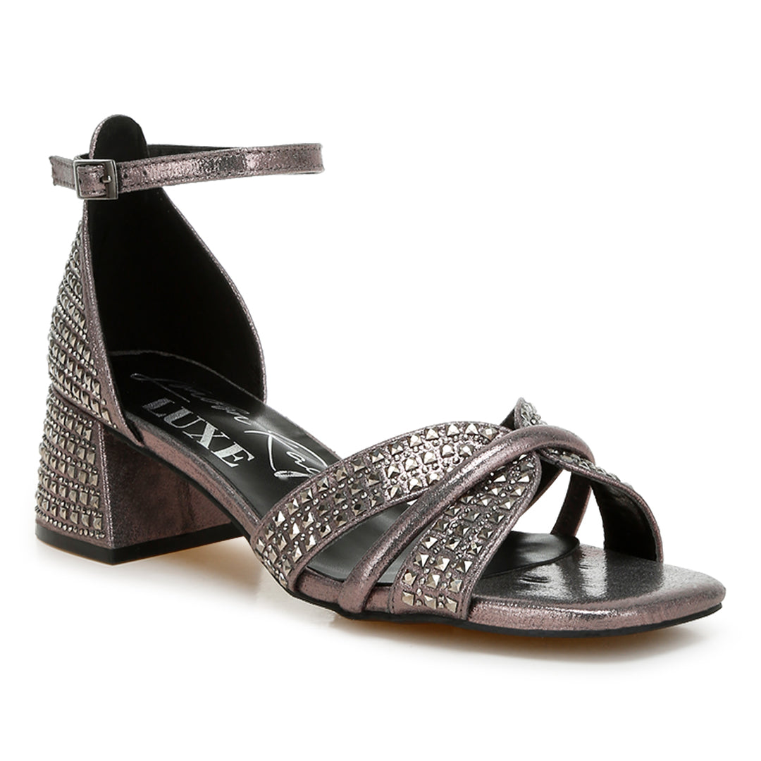 low block heel rhinestone sandals
#color_pewter