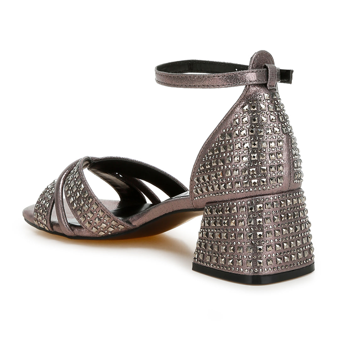 low block heel rhinestone sandals
#color_pewter