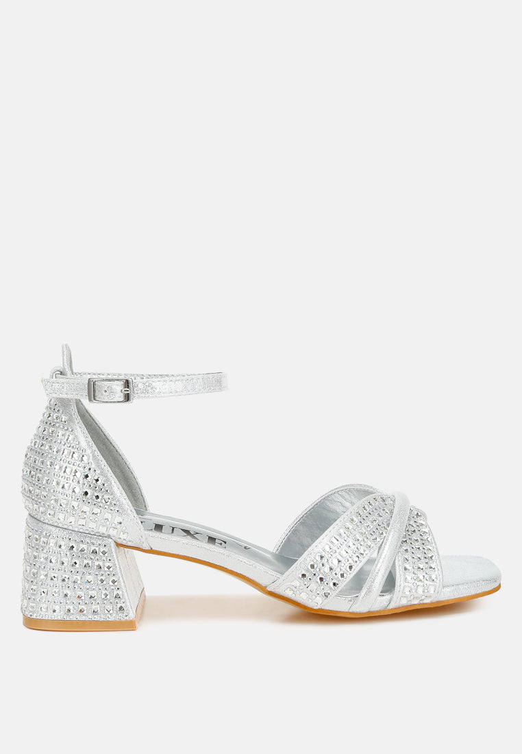 low block heel rhinestone sandals#colour_silver