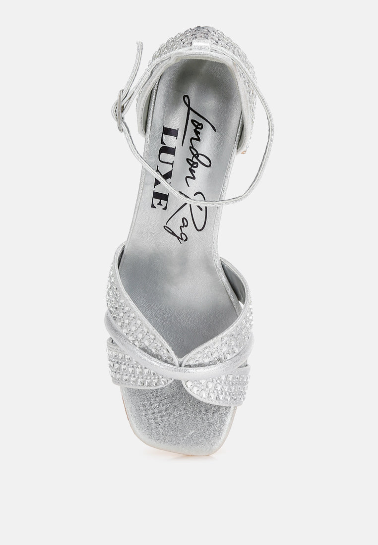low block heel rhinestone sandals#colour_silver