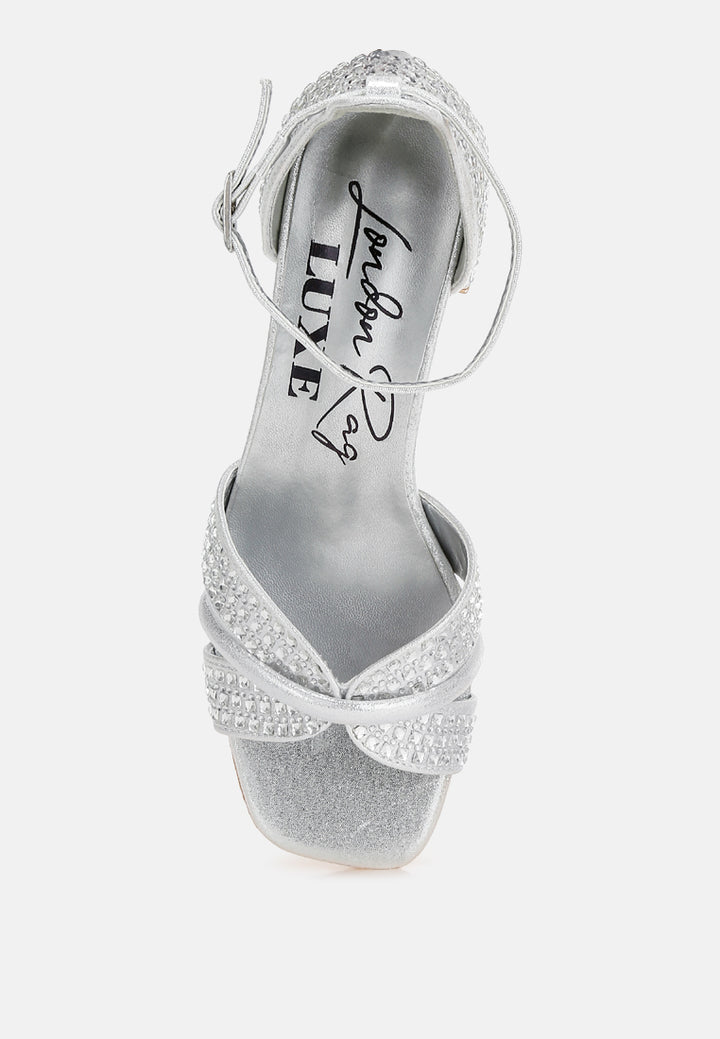 low block heel rhinestone sandals#colour_silver