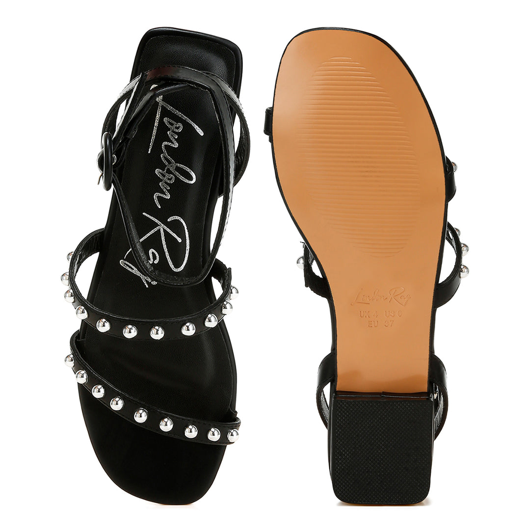 studded ankle strap flat sandals#color_black