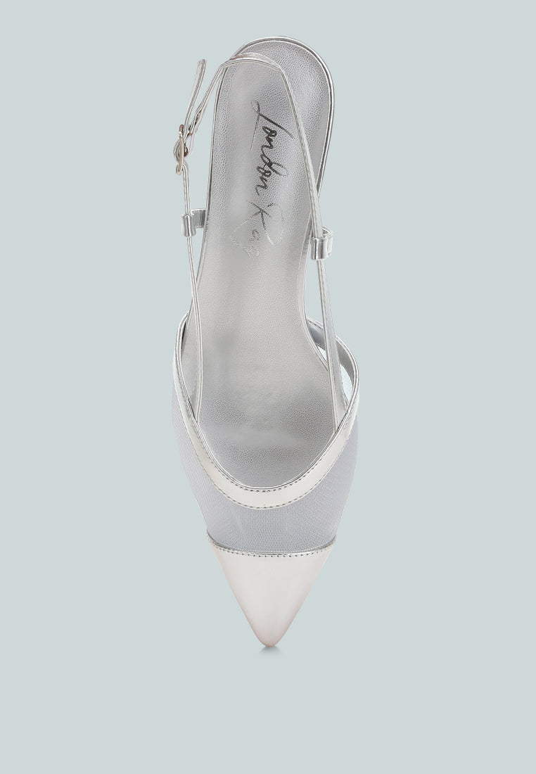 women mesh slingback sandals#color_silver