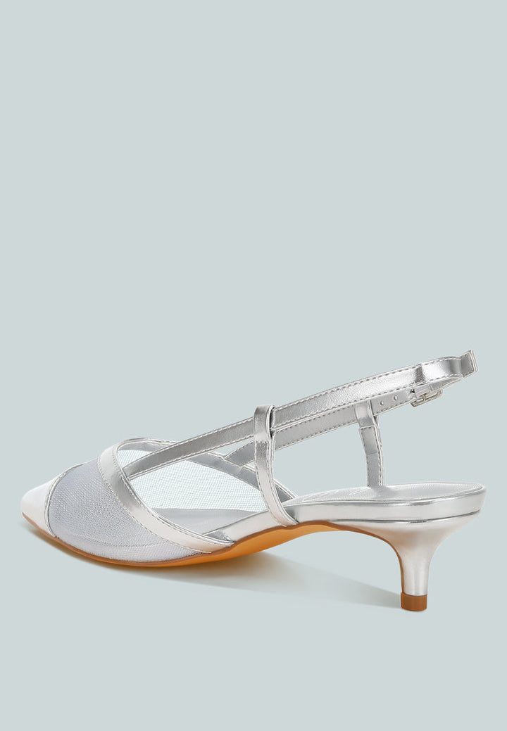 women mesh slingback sandals#color_silver