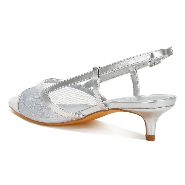 mesh slingback sandals#color_silver