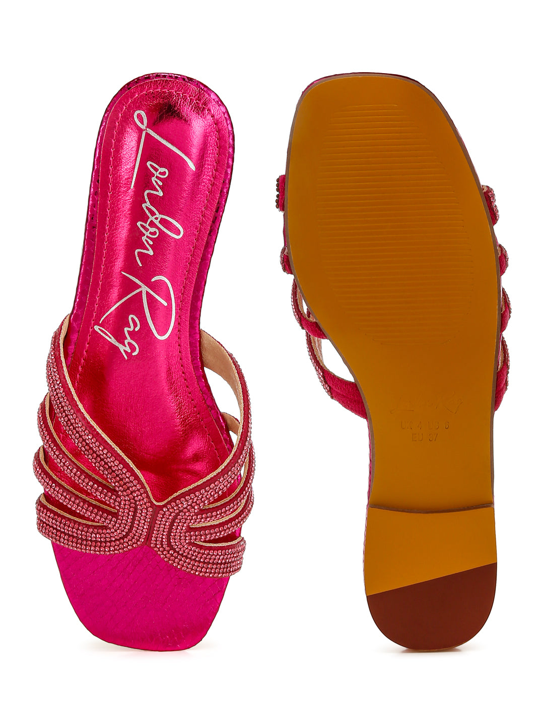 rhinestone cut out flats#color_fuchsia