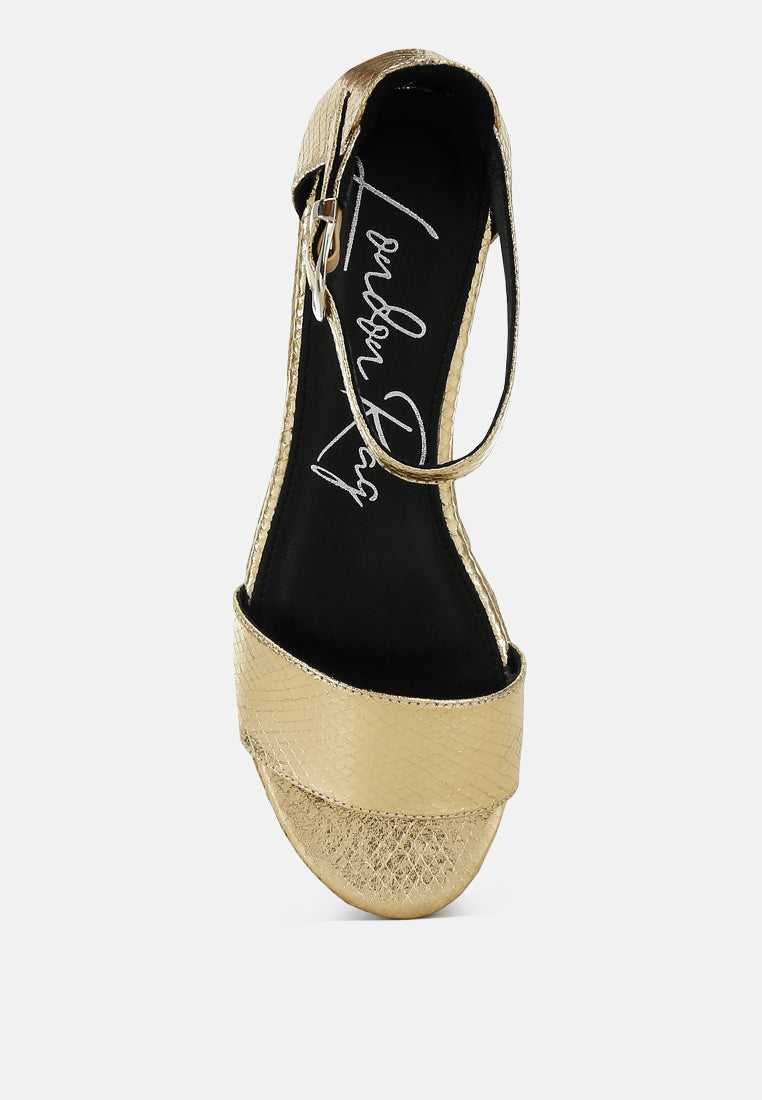 faux leather snake wedge espadrilles#color_gold